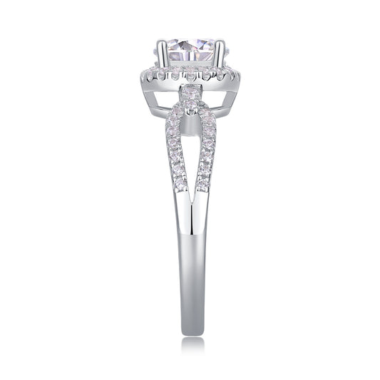 Luxusmode großer Diamant Hochzeitsring mit Moissanit Silberring